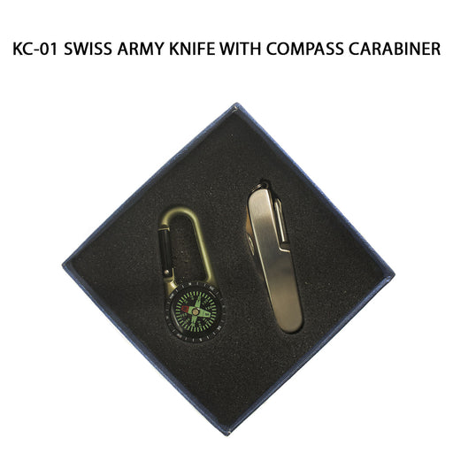 Swiss Army Knife with Compass Carabiner