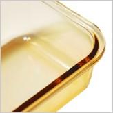 MCR 6768 - Lock & Lock Amber Rectangular Glass Food Container [680ml]