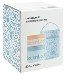 LB 8159 - Lock & Lock Round Fresh-keeping Bento Box 3-Piece Set