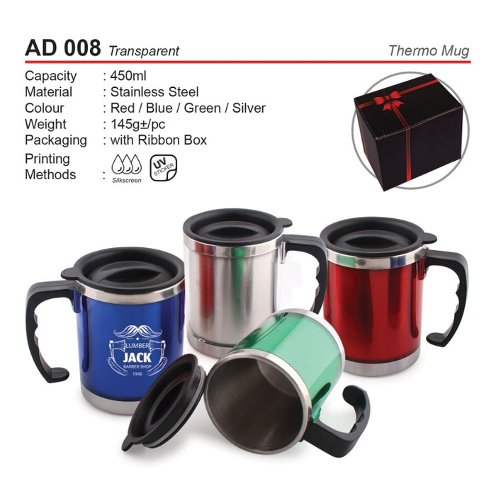 TM 8691 - Stainless Steel Transparent Thermo Mug
