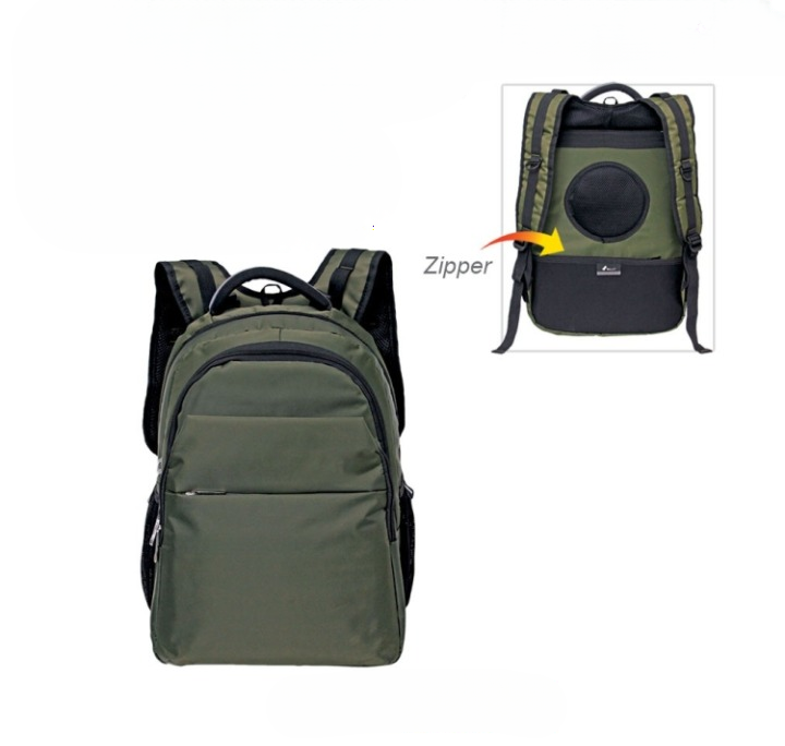BL 9092 - Army Green Nylon Laptop Backpack