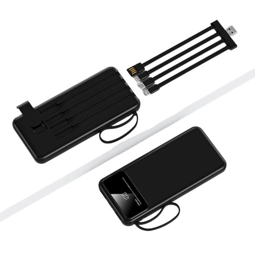 PB 3854 - Powerline, Powerbank with 4 Detachable Built In Cables & Mobile Stand (10000mAh)