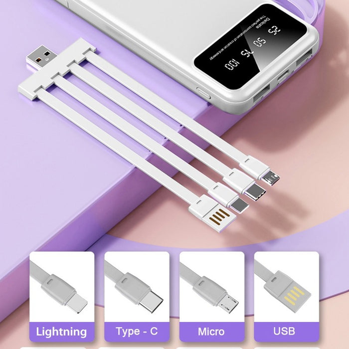 PB 3854 - Powerline, Powerbank with 4 Detachable Built In Cables & Mobile Stand (10000mAh)