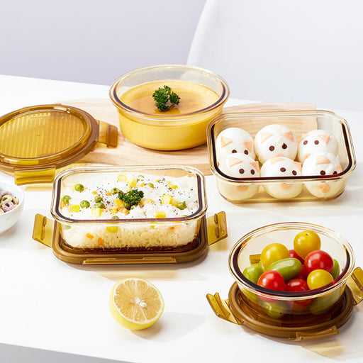 MCR 0971 - Lock & Lock Amber Glass Food Container 4-Piece Set
