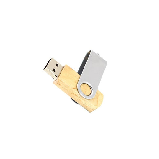 TD 6674 - Wooden with Metal Clip USB Flash Drive