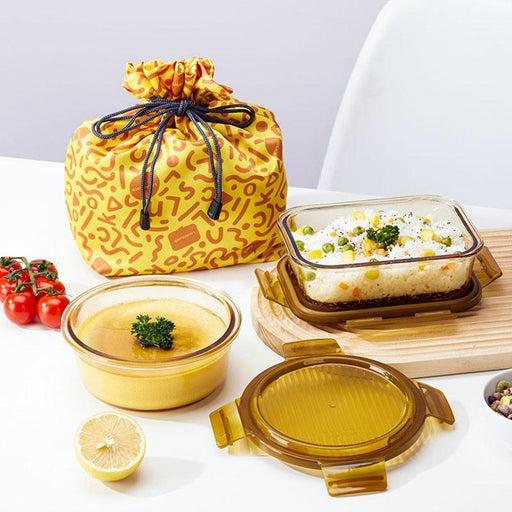 MCR 1488 - Lock & Lock Crystal Amber Glass Food Container 3-Piece Set