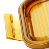 MCR 3246 - Lock & Lock Rhine Dynamic Amber Rectangular Glass Food Container 2-Piece Set [1050ml]
