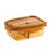 MCR 9200 - Lock & Lock Amber Rectangular Three-Compartment Glass Food Container [1000ml]