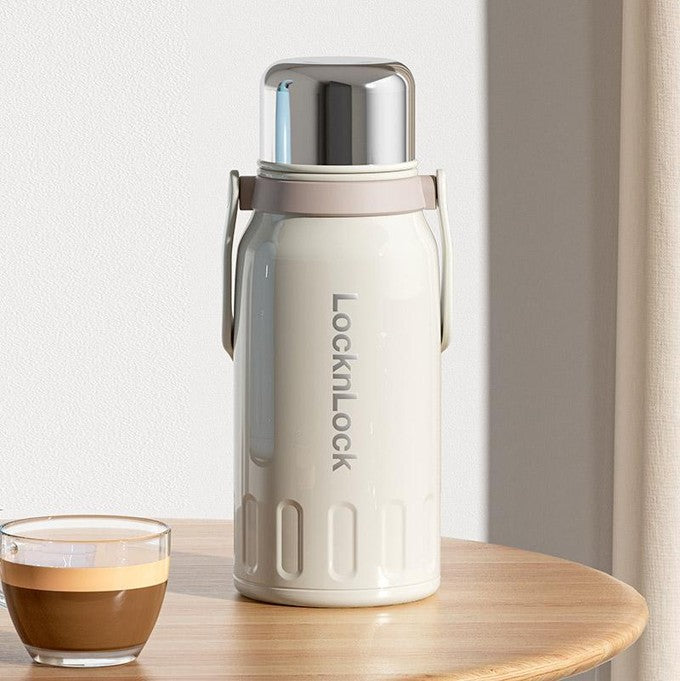 TF 0845 - Lock & Lock Portable Handle Insulated Flask (Beige) [1.15L]