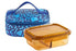 MCR 3703 - Lock & Lock Rhine Dynamic Amber Rectangular Two-Compartment Glass Food Container 2-Piece Set [1000ml]
