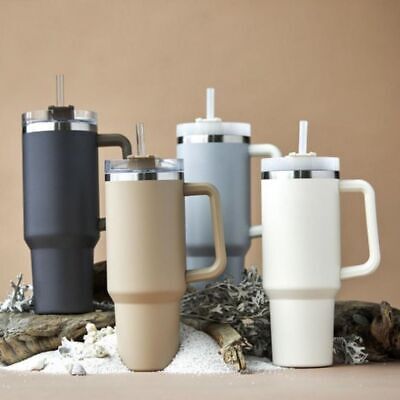 SM 8759 - Stainless Steel Mug with Handle and Straw