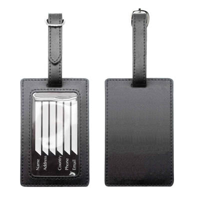 Noir Leather Luggage Tag