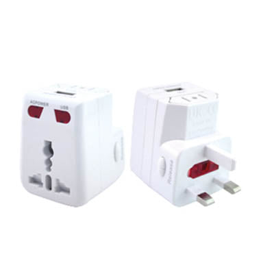 Travel adaptor with 1 USB hub