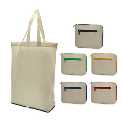 FOLDABLE COTTON BAG WITH ZIP