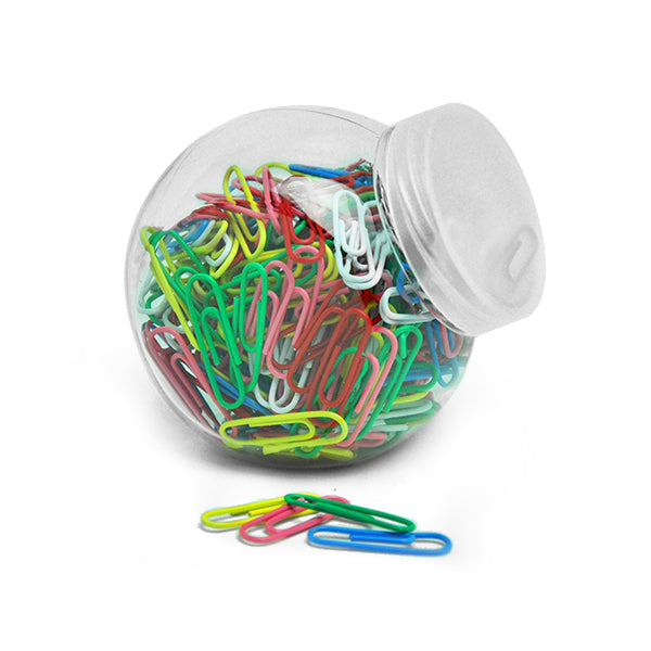 Coloured Paper clip in a Jar