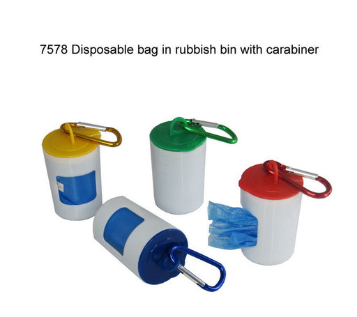 Disposable Bag in Rubbish Bin & Carabiner