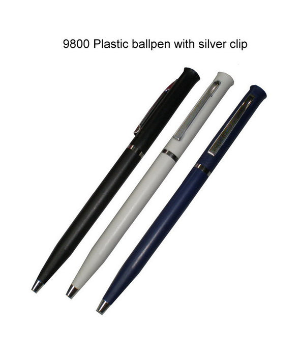 Plastic Ballpen with Silver Clip 2