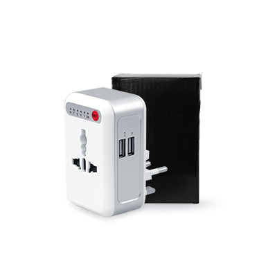 Smart Timing Universal Travel Adaptor with 2 USB hub (White)