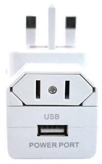 Travel Adaptor With USB Hub (White)