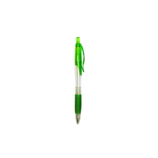 Transparent Pen With Colored Grip And Clip