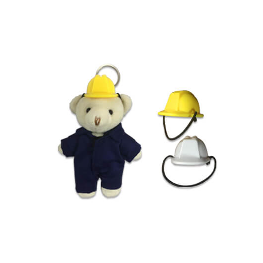 Mini Construction Helmet for keychain bear