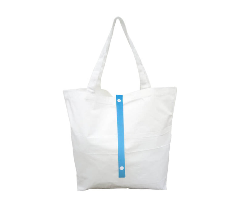 10oz Foldable Cotton Canvas Bag w/colored strap