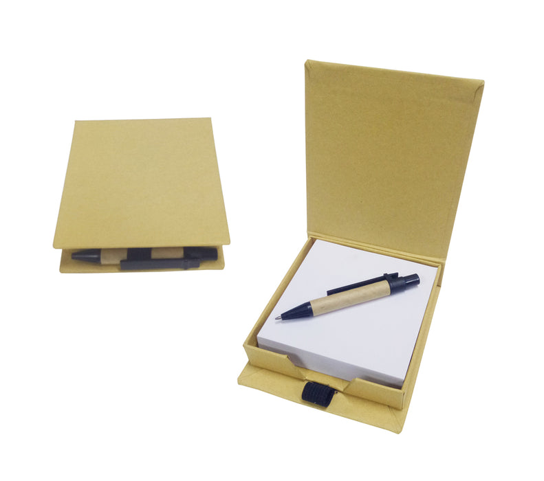 Recycled Box Note Pad with Pen
