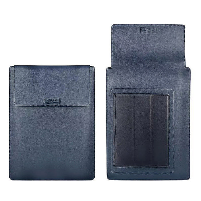 PU Leather Laptop Sleeve with stand.