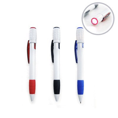 Plastic Ball Pen with Torch Light (Black)
