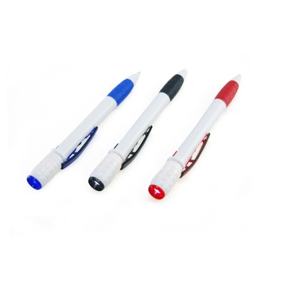 Plastic Ball Pen with Torch Light (Black)