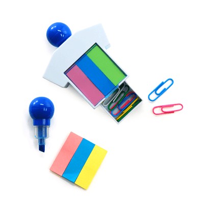 Highlighter With Sticky Notes and Paper Clips