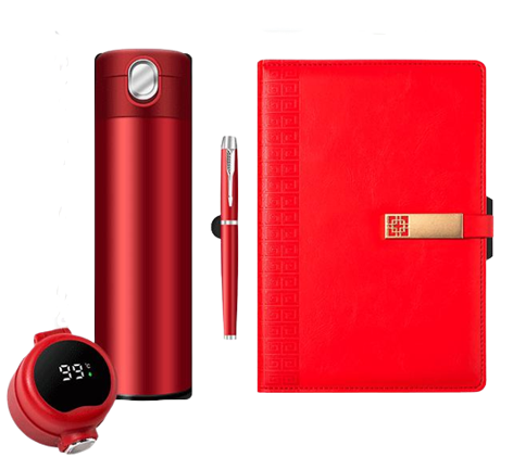 Vacuum Cup + Metal Pen + A5 Paper-Cut Design Notebook