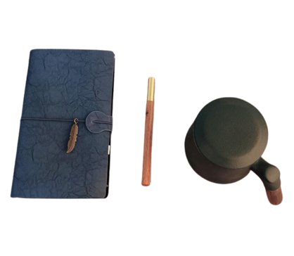 A6 Notebook + Wood Pen + Office Mug