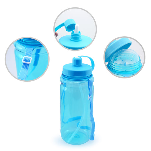 Bytrex Water Bottle With Straw (Blue)