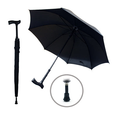 Walking Stick Auto Open Straight Umbrella (Black)