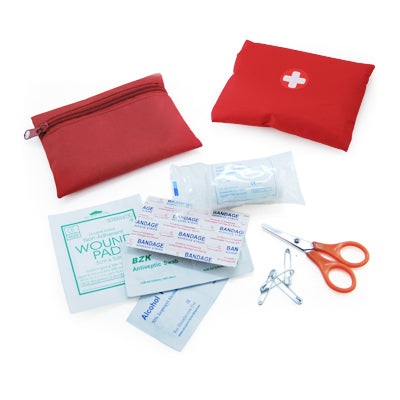 Mini First Aid Kit with Pouch (Red)