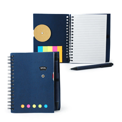 Notebook with Sticky Notes and Pen