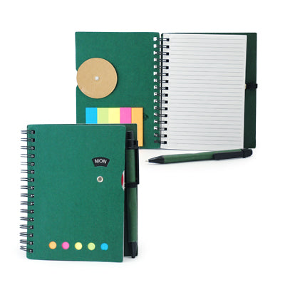 Notebook with Sticky Notes and Pen