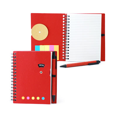 Notebook with Sticky Notes and Pen