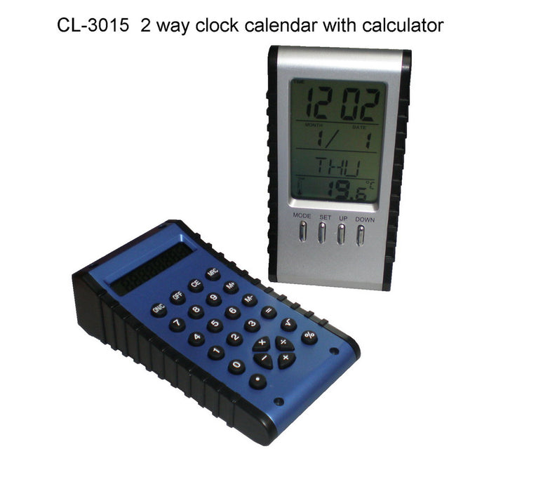 Two Way Clock, Calendar with Calculator