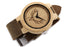 Bamboo Watch Quartz Real Leather Strap