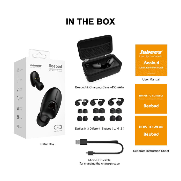 Jabees Beebud - True Wireless Fitness Earbuds