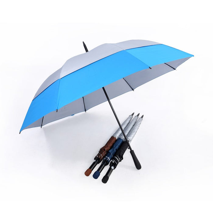 Popular Double Tiered. Auto Open, UV Coated, Windproof Golf Umbrella