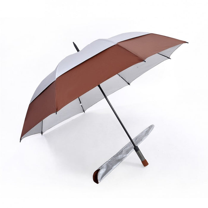 Popular Double Tiered. Auto Open, UV Coated, Windproof Golf Umbrella