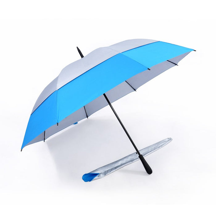 Popular Double Tiered. Auto Open, UV Coated, Windproof Golf Umbrella