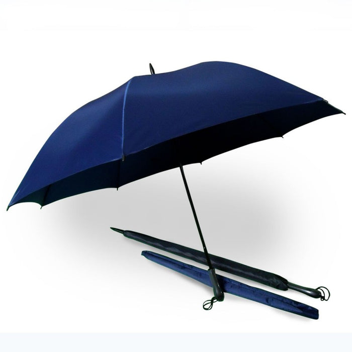 Real Wood Black Straight Handle, Special Mechanism Golf Umbrella