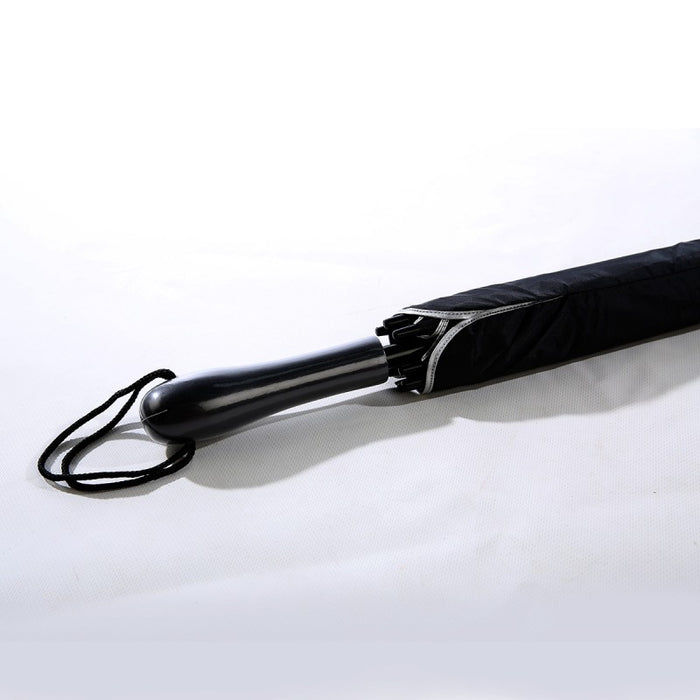 Real Wood Black Straight Handle, Special Mechanism, UV Coated Golf Umbrella