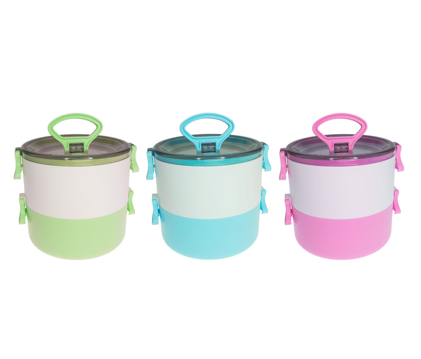 Double Layer Lunch Box with Carry Handle