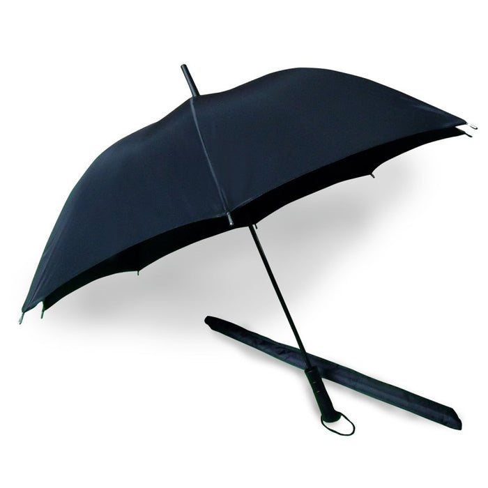 Black Straight Handle and Tip Umbrella