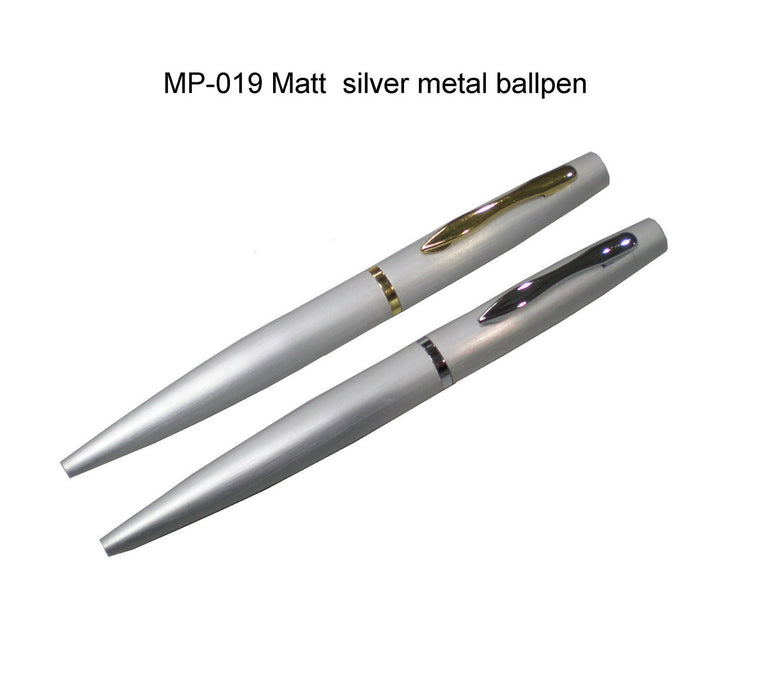 Silver Metal Ballpen with Gold and Silver Clip